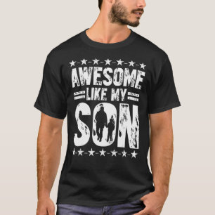 T-shirt Maman Papa Cite Awesome Comme Mon Fils Joyeux Père