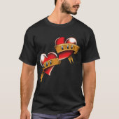 T-shirt Maman Papa Red Hearts Tattoo (Devant)