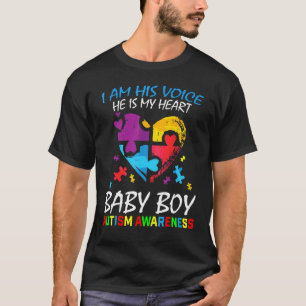 T-shirt Maman Papa Sa Voix Mon Coeur Bébé Garçon Fils Auti