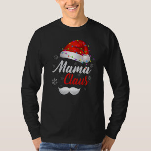 T-shirt Maman Père Noël Chapeau Légère Neige Famille Santa