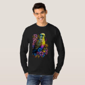 T-shirt Maman Perruche Fleur Perruche Oiseau Mère (Devant entier)