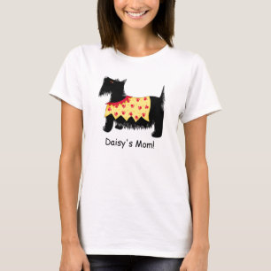 T-shirt Maman personnalisée par nom rouge noir de jaune d