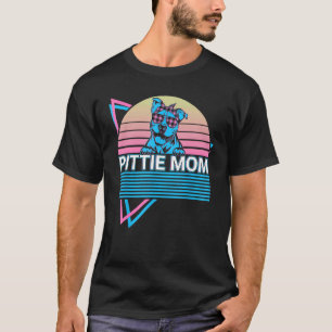 T-shirt Maman Pitbull Pit Bull Rétro Pittie Maman