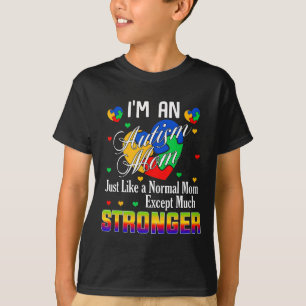 T-shirt Maman plus forte pour l'autisme Pièce de puzzle Cœ