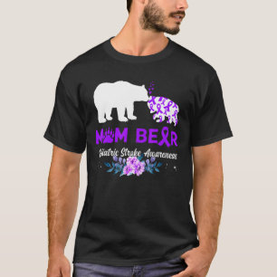 T-shirt Maman Porter Conscience de l'AVC pédiatrique Ruban