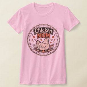 T-shirt Maman Poule Chemise Rose Femme Mignonne Cottagecor