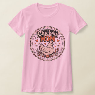 T-shirt Maman Poule Chemise Rose Femme Mignonne Cottagecor