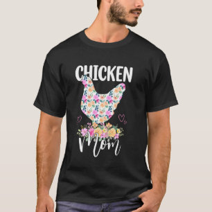 T-shirt Maman Poulet Mignon Floral Maman Maman Maman Fête