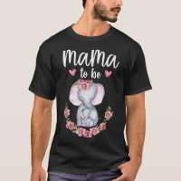 Maman pour être éléphant Baby shower Floral TShir