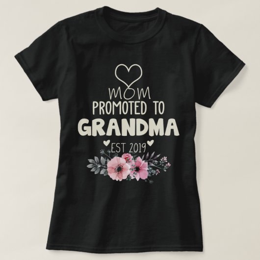 T-shirt Maman promue à grand-mère est 2019 (Design devant)
