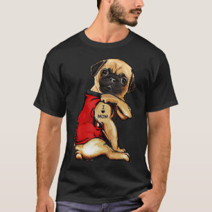 T-shirt Maman Pug Amour Coloré Pugs