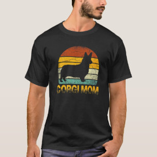 T-shirt Maman Rétro Corgi Propriétaire De Chien Doxie Mère