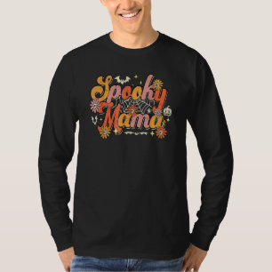 T-shirt Maman Rétro Fantomatique Groovy Halloween Sorcière