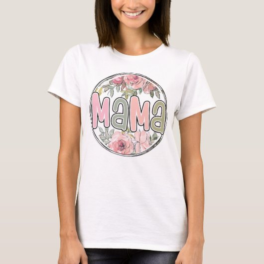T-shirt maman rétro maman maman rose fleur maman cadeaux (Devant)