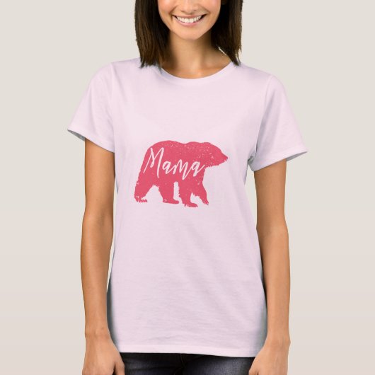 T-shirt Maman rose Bear (Devant)