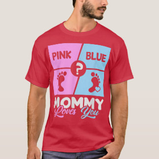 T-shirt Maman Rose Ou Bleue Aime Toi Bébé Genre Révéler Mo