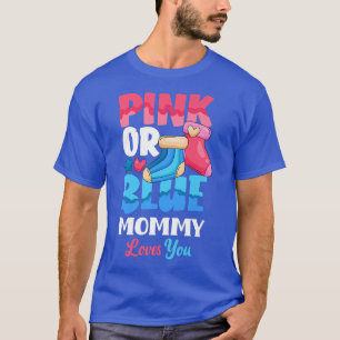 T-shirt Maman Rose Ou Bleue Aime Votre Bébé Sock Genre Rév