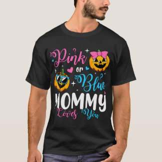 T-shirt Maman Rose Ou Bleue Aime Vous Citrouille Genre Rév