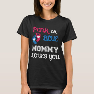 T-shirt Maman rose ou bleue t'aime, le sexe révèle la ch