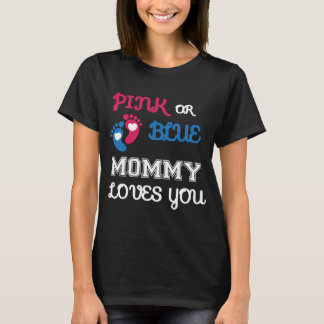 T-shirt Maman rose ou bleue t'aime, le sexe révèle la chem