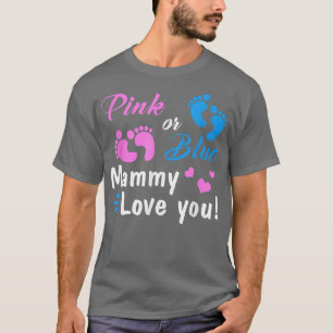 T-shirt Maman Rose Ou Bleue Vous Aime Fête De Révélation D