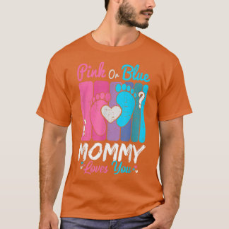 T-shirt Maman Rose Ou Bleue Vous Aime Fête De Révélation S