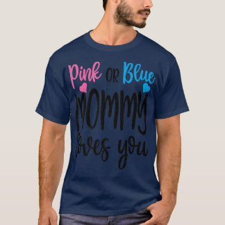 T-shirt Maman Rose Ou Bleue Vous Aime Genre Révéler Mères