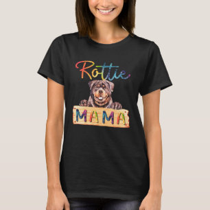 T-shirt Maman Rottweiler colorée Rottie Maman Chienne
