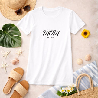 T-shirt Maman Script Établi Noir