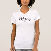 T-shirt Maman Script noir Date d'établissement Date minima (Devant)
