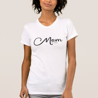 T-Shirt Maman Script Noir Établi