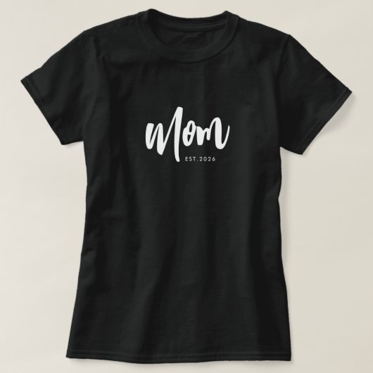 T-Shirt Maman Script Noir Établie (Design devant)