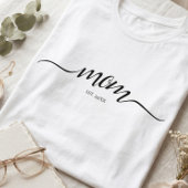 T-shirt Maman Script Personnalisé Année de Référence Mère