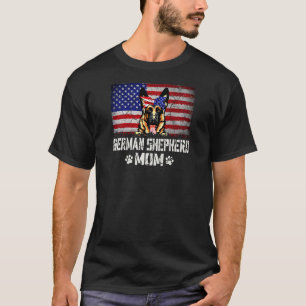 T-shirt Maman Shepherd allemande féminine Drapeau américai