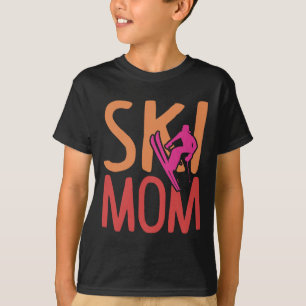 T-shirt Maman skieuse Sports d'hiver Femmes Amateur de ski