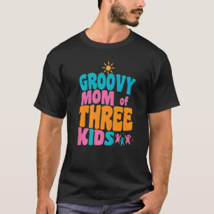 T-shirt Maman super de trois enfants Retro Retour à la mue