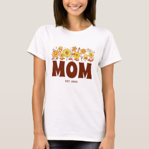 T-shirt Maman Super Fleur Vintage Florale Fête des Mères