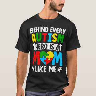 T-shirt Maman Super-héros de l'autisme Graphique de sensib
