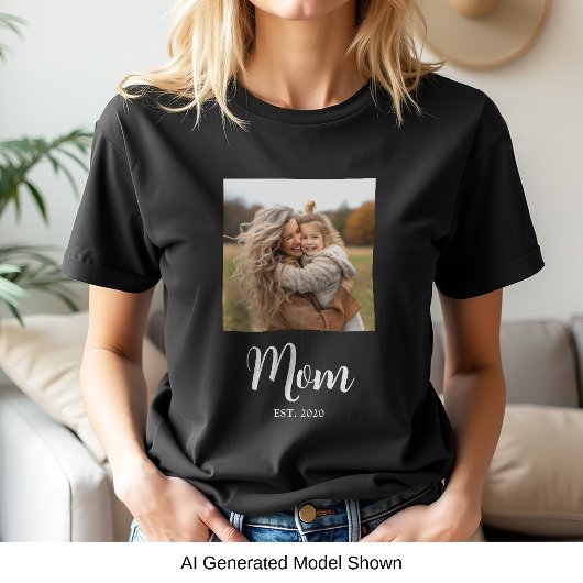 T-shirt Maman Texte de Script Établie Photo