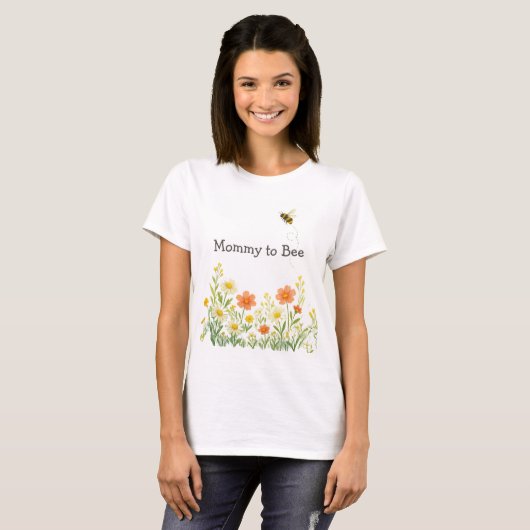 T-shirt Maman to Bee Baby shower (Devant entier)