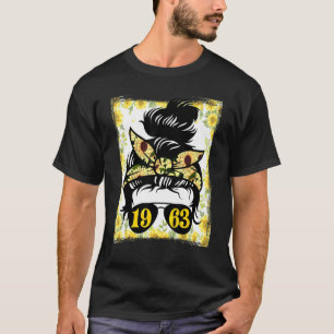 T-shirt Maman Tournesol Née En 1963 Anniversaire Femme De