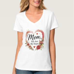 T-shirt Maman Tu Es Mon Coeur Fleur De Coeur