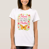 T-shirt Maman, tu fais mon coeur flotter blanc (Devant)