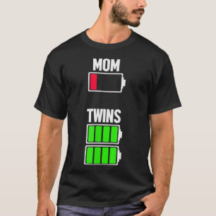 T-shirt Maman Twins Funny Fête des mères hors de batterie
