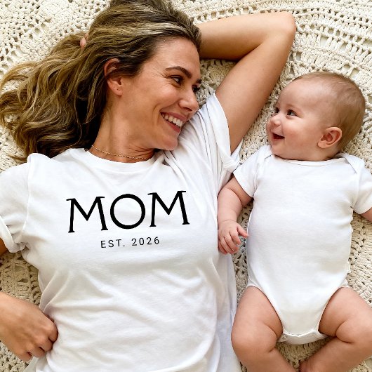 T-shirt Maman Typographie Classique Établie
