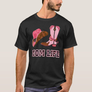 T-shirt Maman Vie Femme Mignonne Pays Fille Bottes Bling
