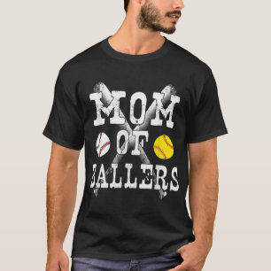 T-shirt Maman vintage de Ballers Funny Baseball Softball L
