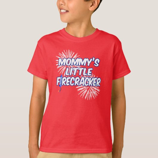 T-shirt Maman's Little Firecracker mignon enfants 4 juille (Devant)