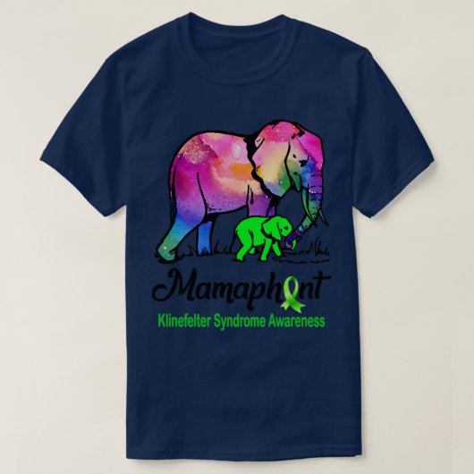 T-shirt Mamaphant éléphant Mama Klinefelter Syndrome Aware (Design devant)