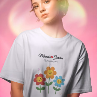 T-shirt  Mama's Garden Where Love Grows | Floral Typograph